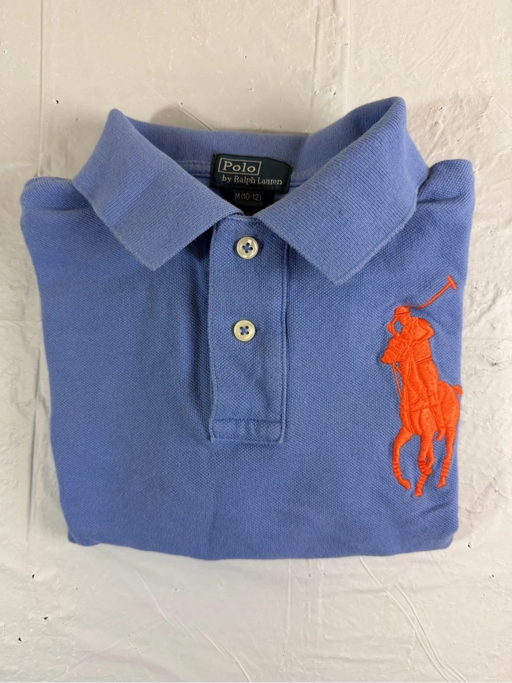 Ralph Lauren Kids Light‎ Blue Polo with Large Bright Orange Pony